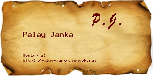 Palay Janka névjegykártya